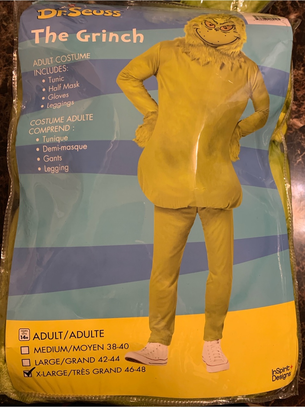 Dr. Seuss The Grinch Size Adult XL Costume - Green